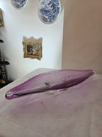 Murano Amethyst Glass Freeform Centerpiece Bowl - authentic Murano
