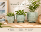 Celadon Koi Planter Set