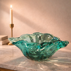 Murano Emerald Sculpted Glass Bowl