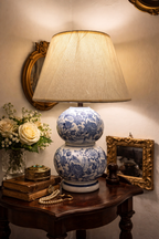 Vintage Style Blue & White Porcelain Table Lamp - not including chapeau