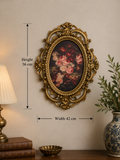 Ornate Floral Canvas Wall Art – Resin Frame