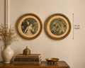 Vintage Round Framed Victorian Prints – Set of 2