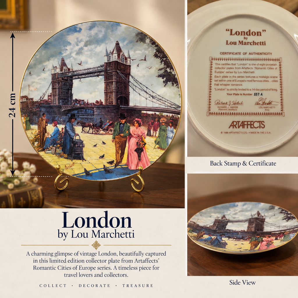 Vintage 1989 Artaffects "London" Collector Plate by Lou Marchetti – Limited Edition