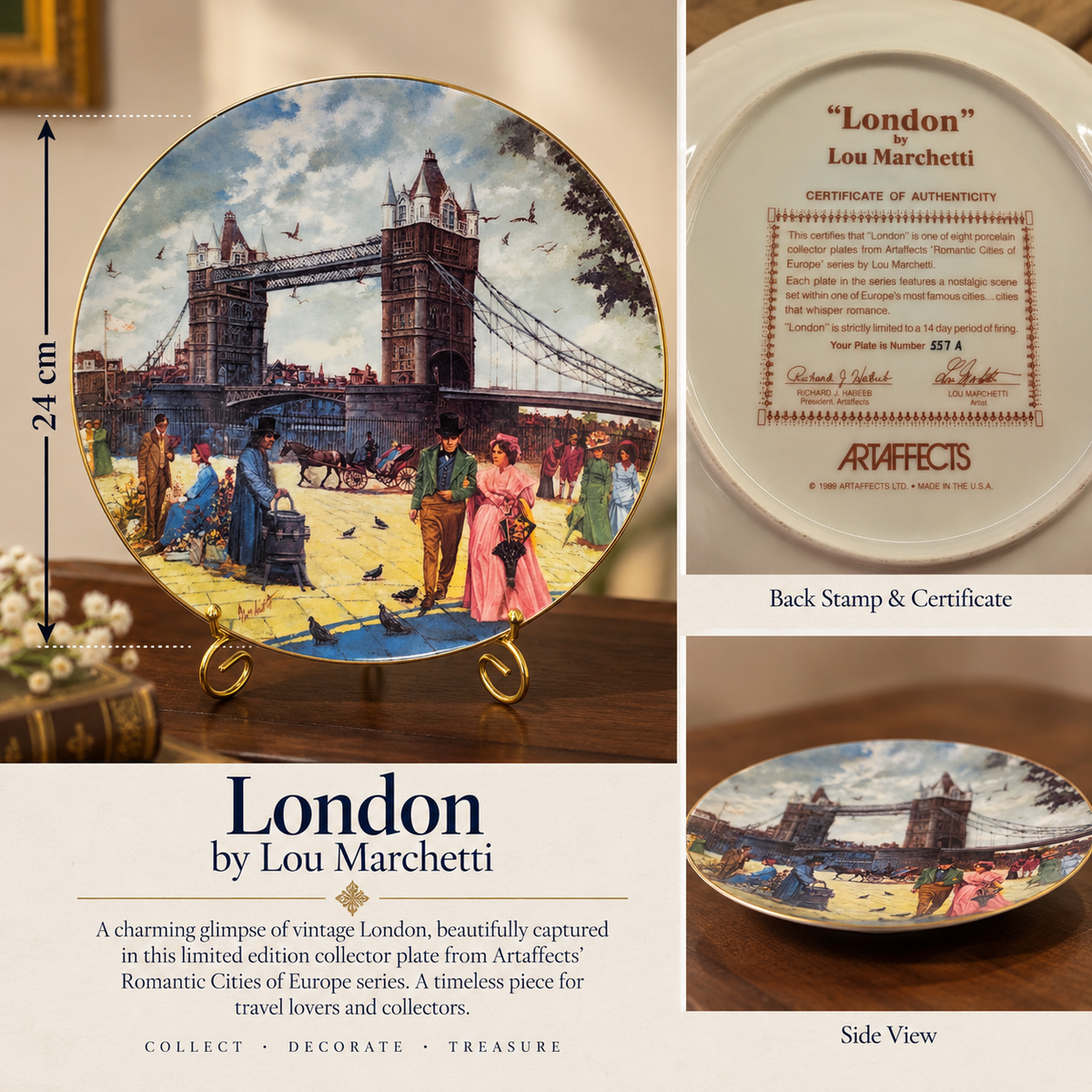 Vintage 1989 Artaffects "London" Collector Plate by Lou Marchetti – Limited Edition
