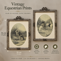 Vintage Silver-Tone Framed Equestrian Prints – Pair