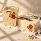 Vintage Floral Decoupage Wooden Set