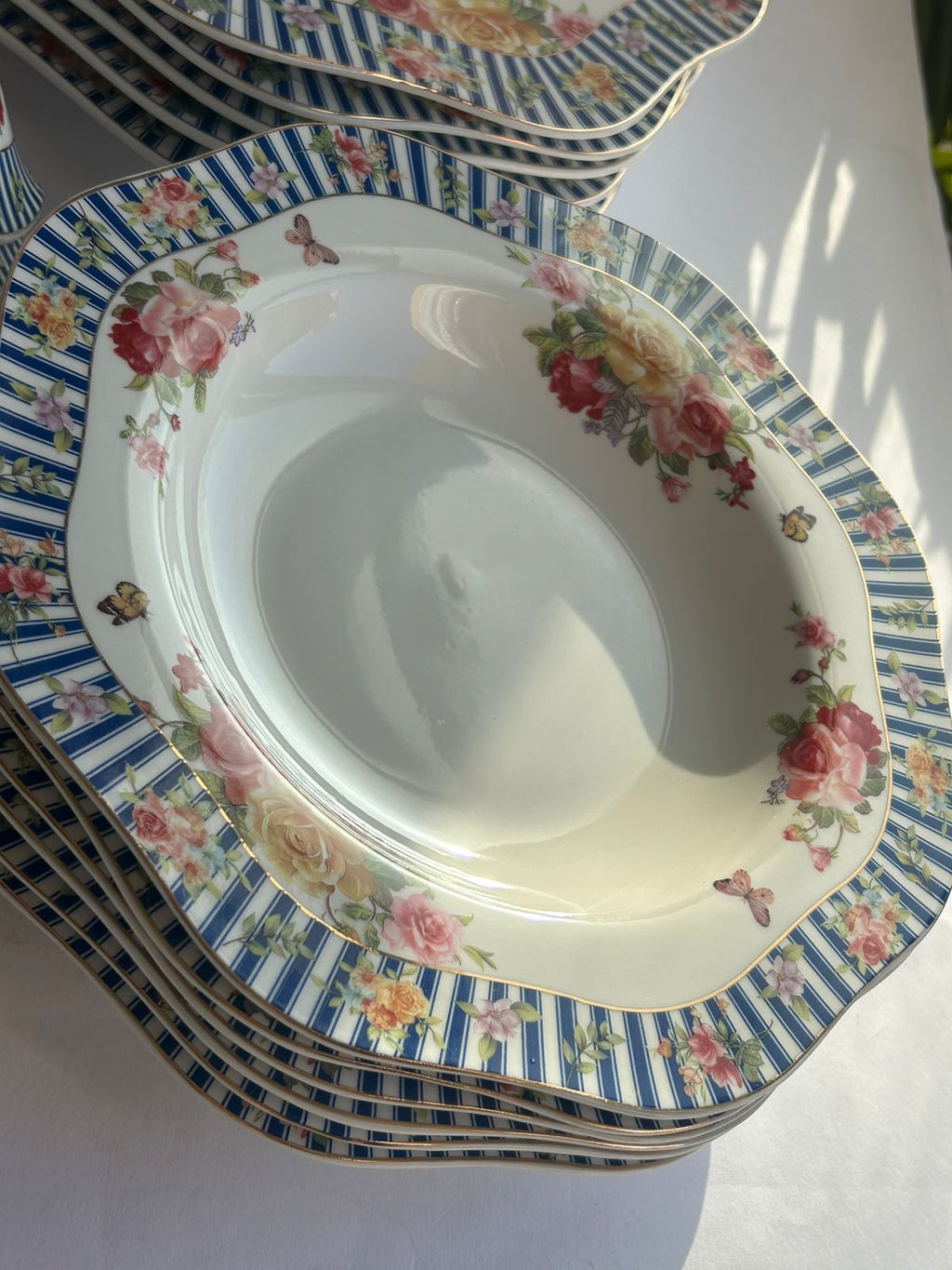 Vintage Polish Floral Dinner Set – 35 Pieces