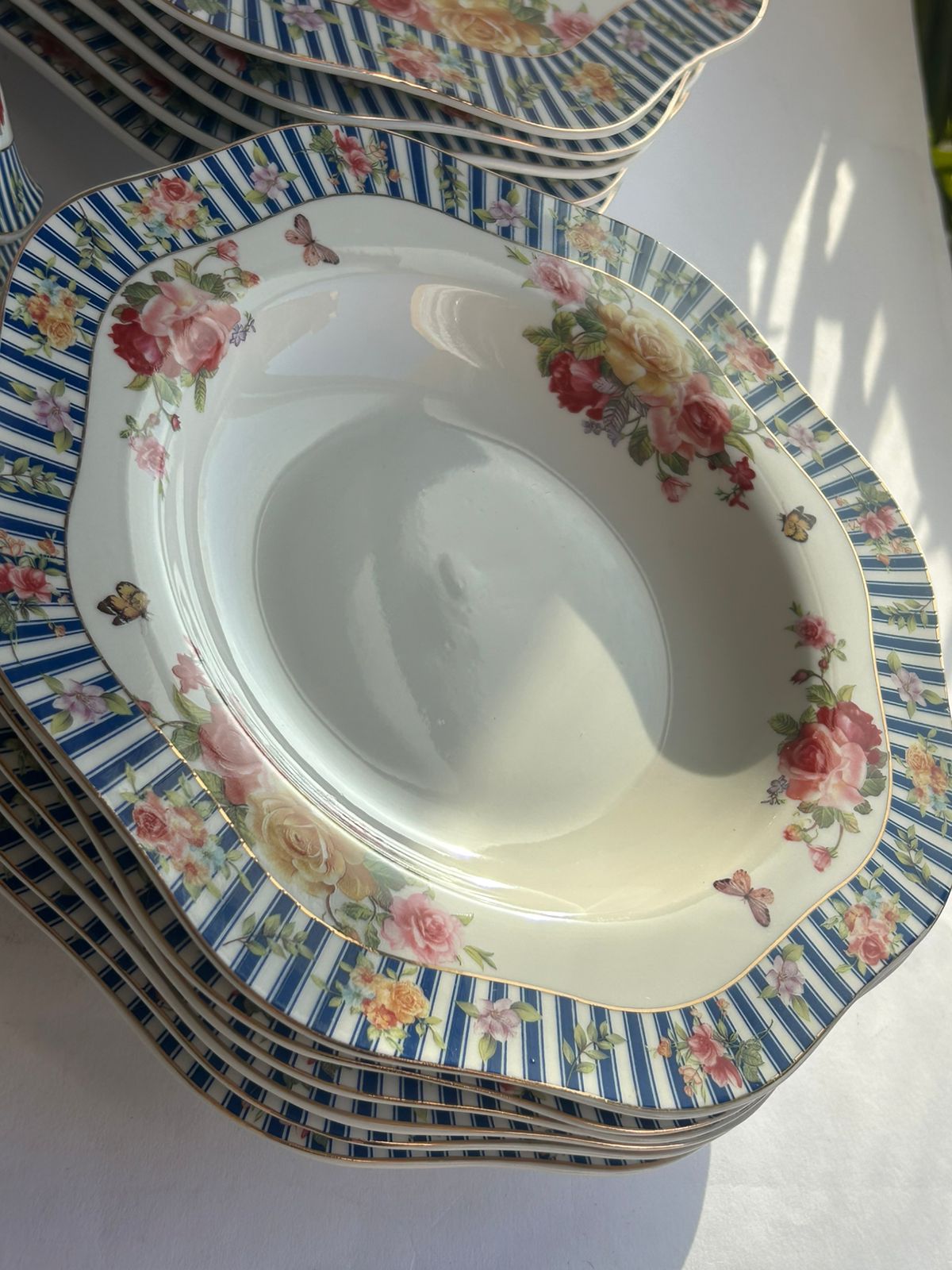 Vintage Polish Floral Dinner Set – 35 Pieces