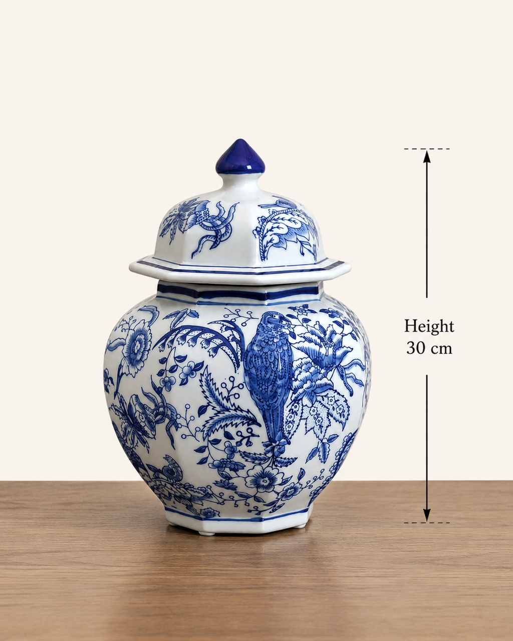 Bleu Blanc Bird Ginger Jar