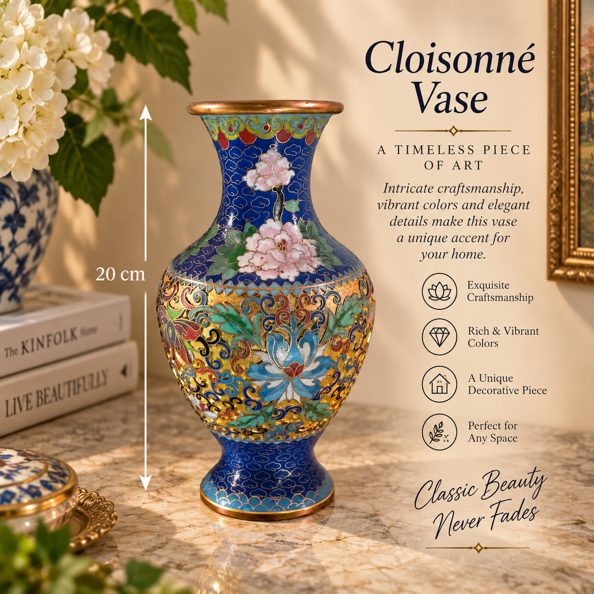 Unique & Eye-Catching Vintage Cloisonné Vase