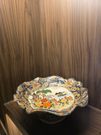 Royal Satsuma Hand-Painted Moriage Reticulated Pedestal Centerpiece Bowl
