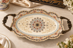The Imperial Royale – Majestic Porcelain Serving Tray with Ornate Rose Handles