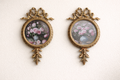 Vintage Copper Floral Wall Plaques with Bow & Tassel – Set of Two