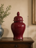 Burgundy Ceramic Ginger Jar – 50 cm