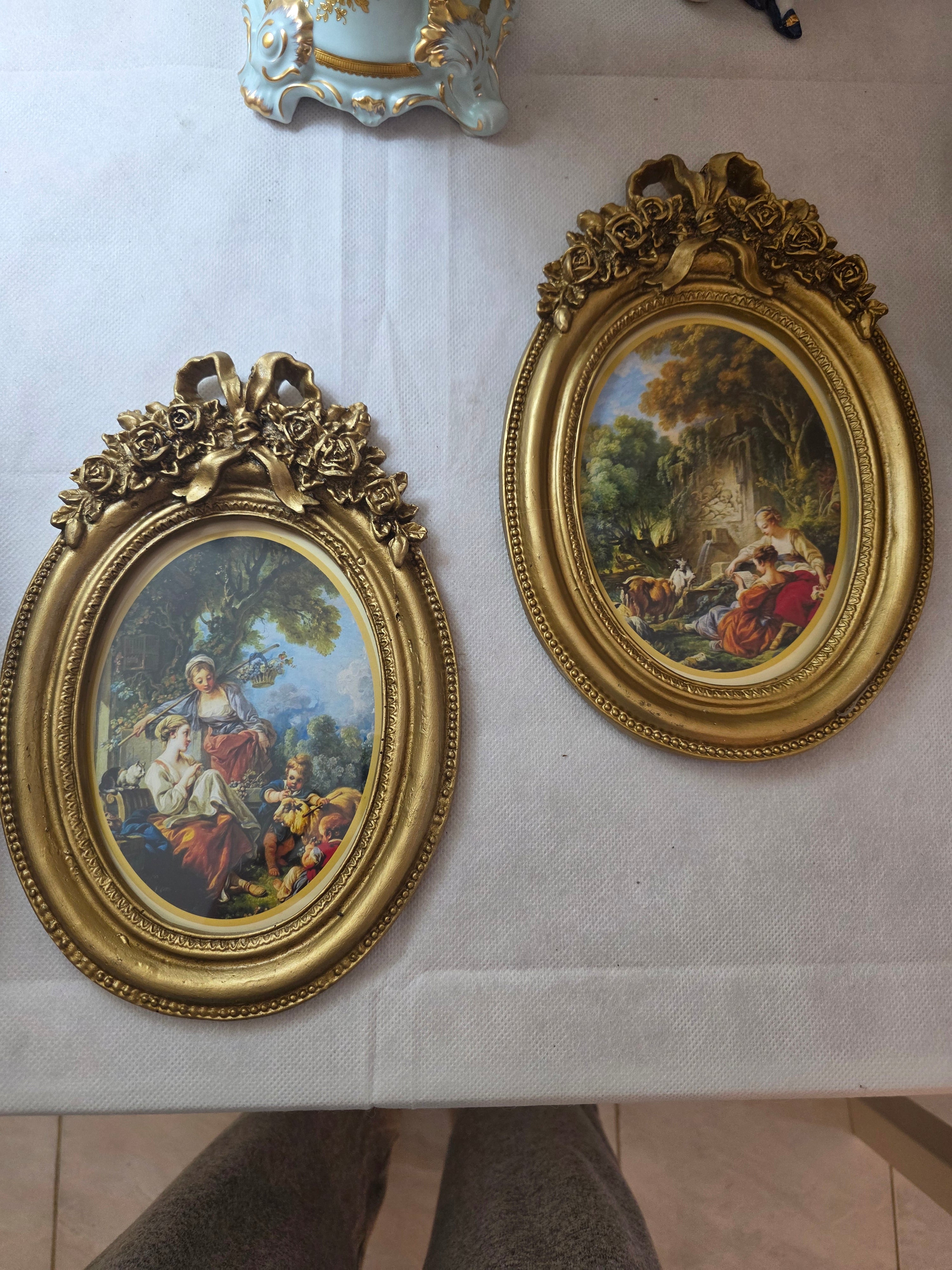 Vintage Rococo Oval Frame Set of 2