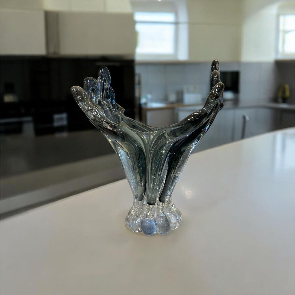 Murano Smoky Art Glass Centerpiece Bowl