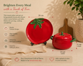 Tomato Garden Ceramic Serving Set – Plate & Lidded Pot