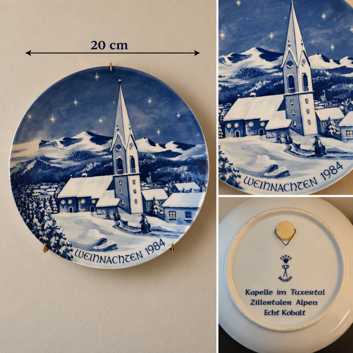 Vintage Bavaria Christmas Collector’s Plate – 1984 | 20 cm