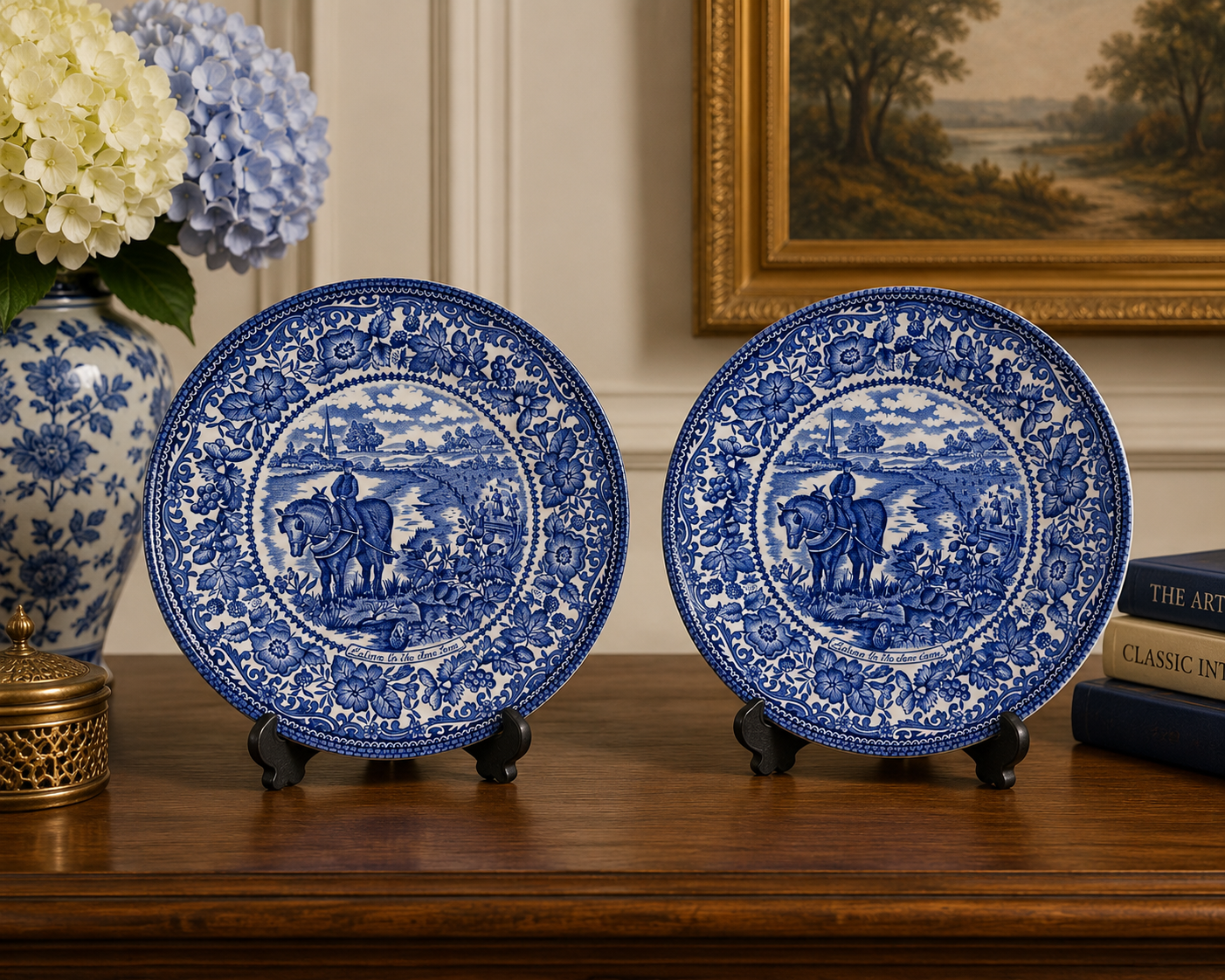 English Ironstone “Four Seasons” Plate Pair