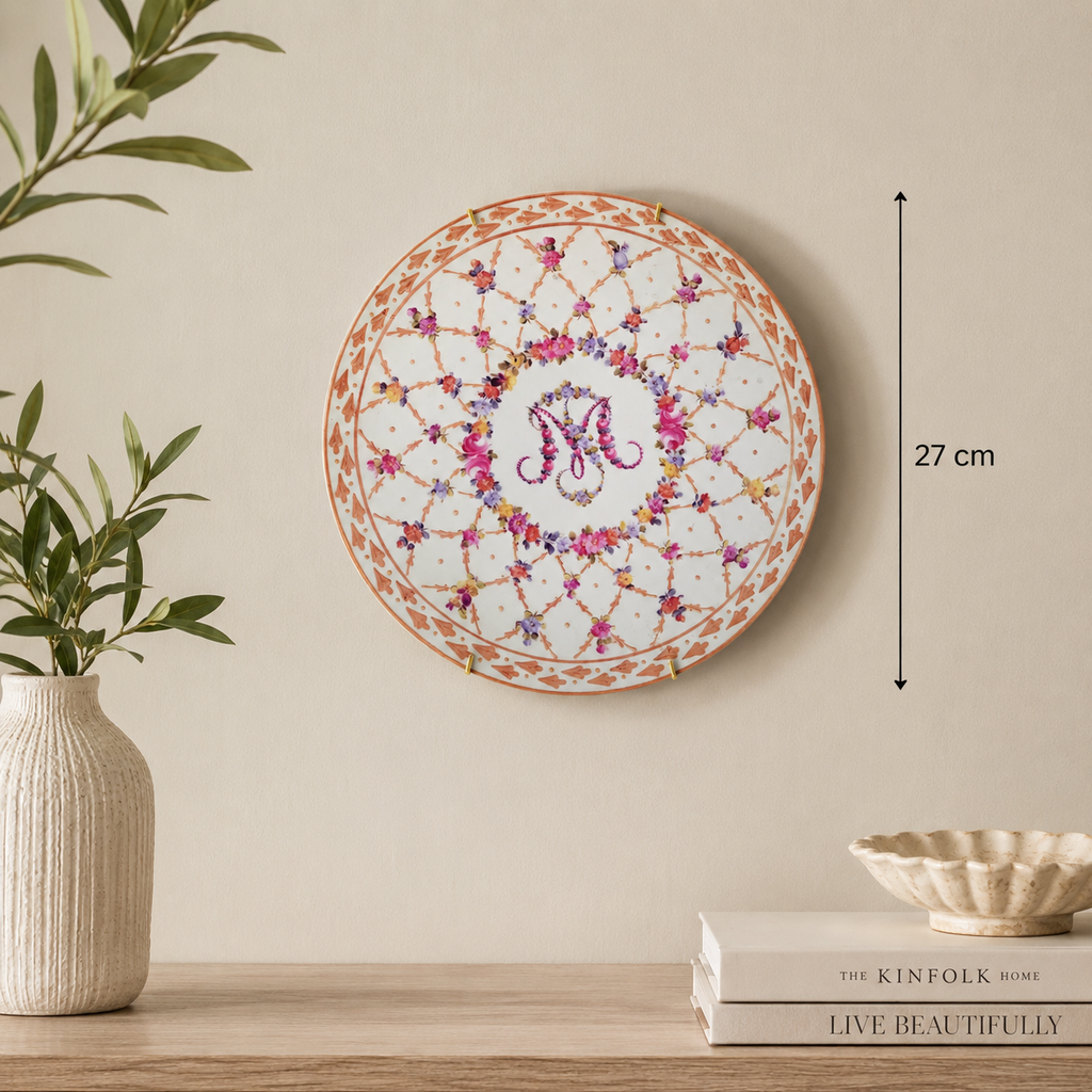 Château Paris Floral Monogram Wall Plate