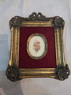 Burgundy Velvet Floral Pair