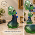 Mid-Century Vintage Murano Frosted Art Glass Dog Figurine – Italian Sommerso Whimsical Big Eye Puppy Sculpture