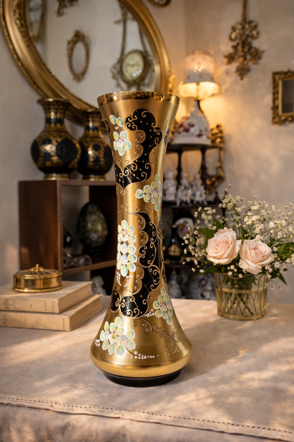 Bohemian Black tall vase