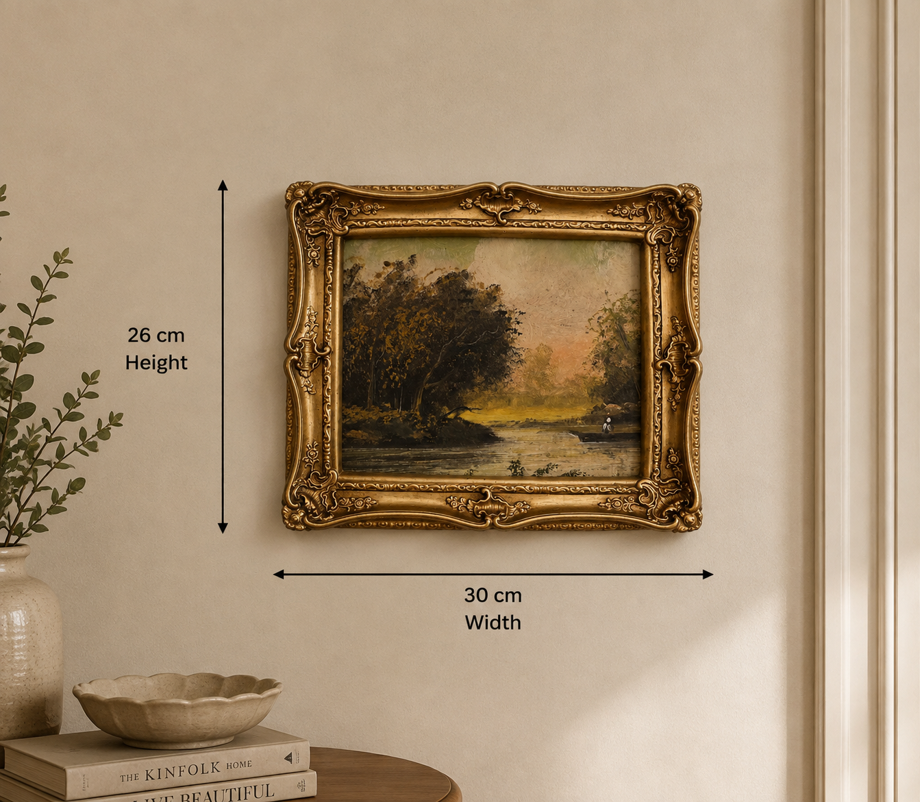 Vintage Framed Riverside Landscape Resin Frame