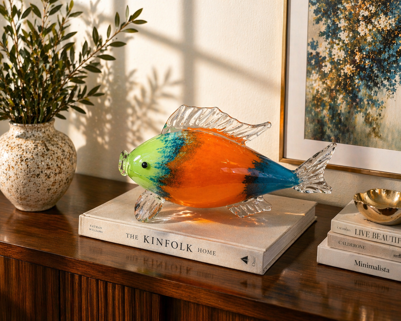Murano Art Glass Fish – Multicolor Statement Piece