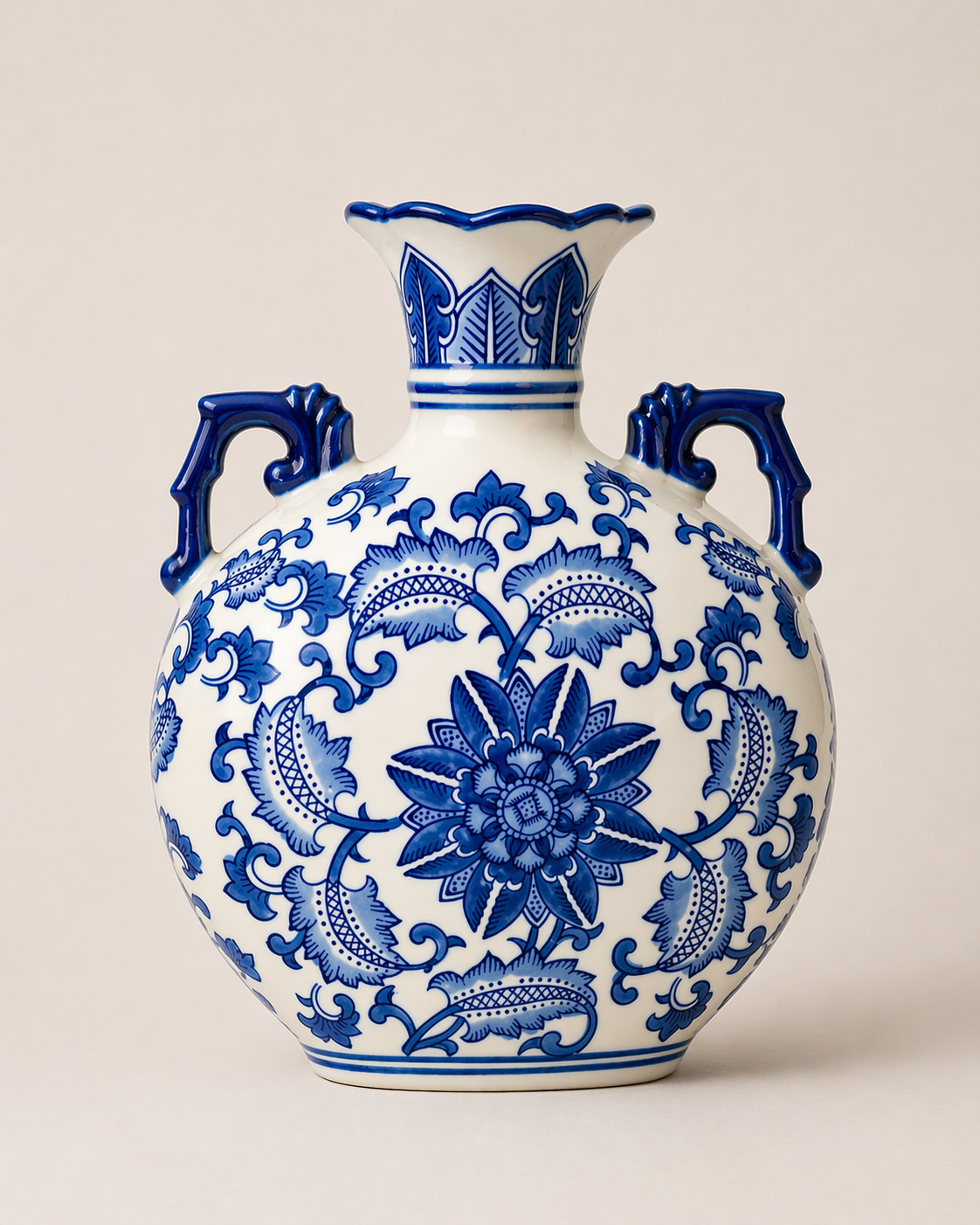 Bleu Blanc Twin Handle Vase