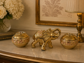 Golden Elephant & Jeweled Candle Holder Décor Set – 3 Pieces