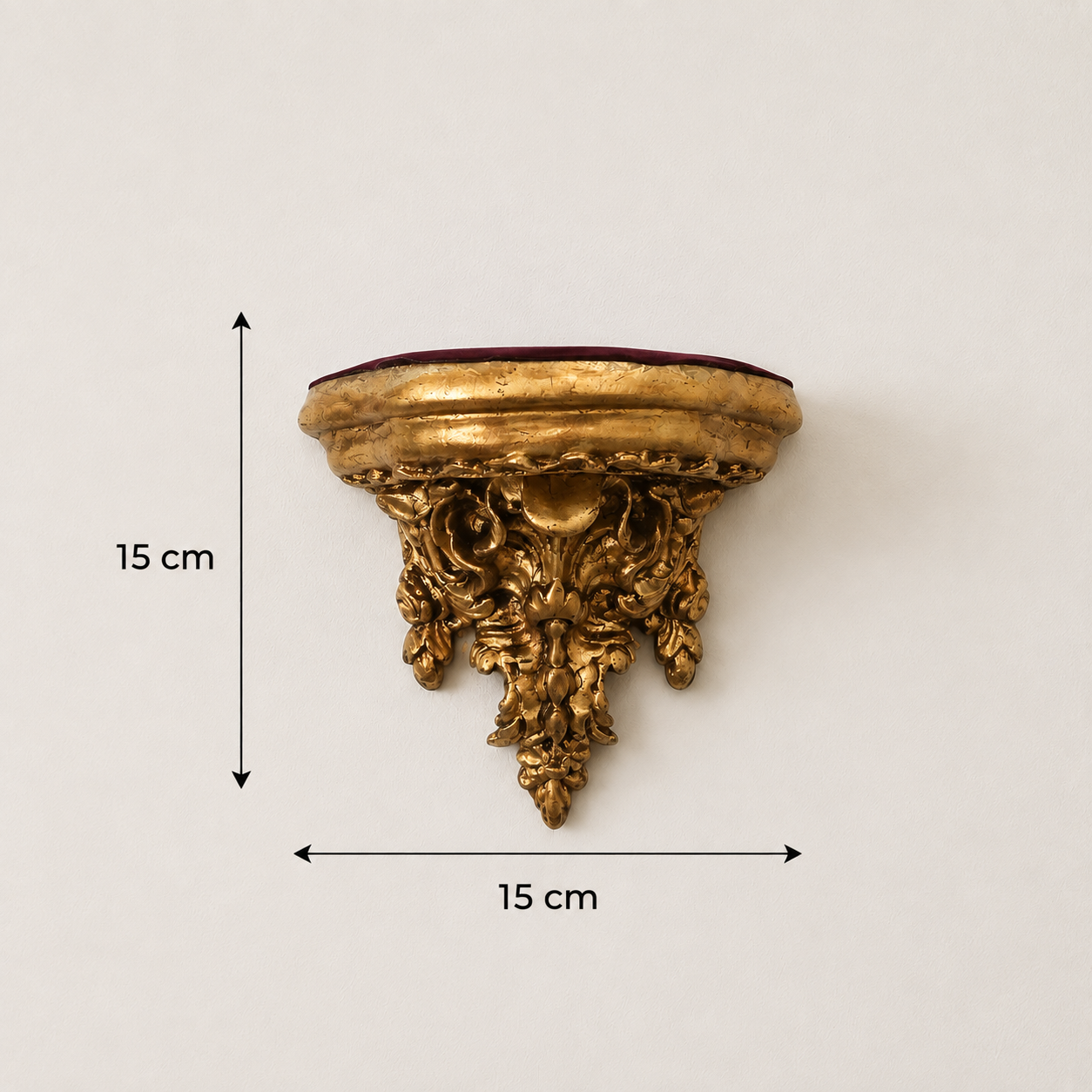 Vintage Ornate Gold Wall Shelf – 15 cm