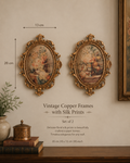 Vintage Copper Botanical Silk Wall Art – Set of 2