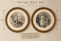 Vintage Round Gold - Wooden Framed Classical Prints – Timeless Elegance - G3