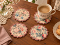 Romantic Rose Floral Coaster Set