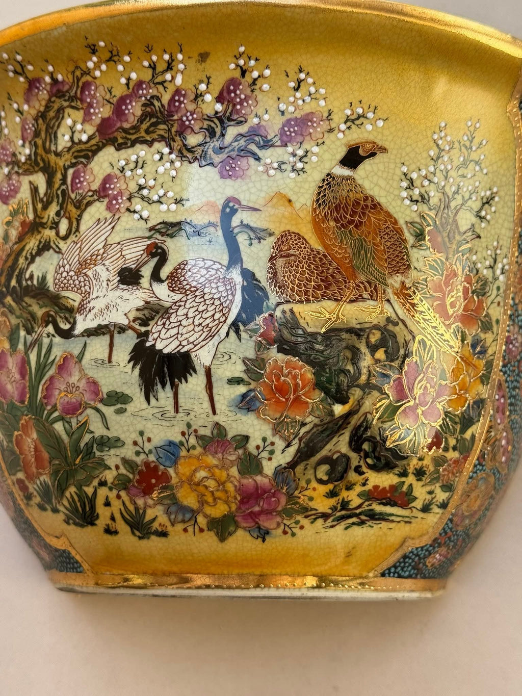 Royal Satsuma Hand-Painted wall pocket