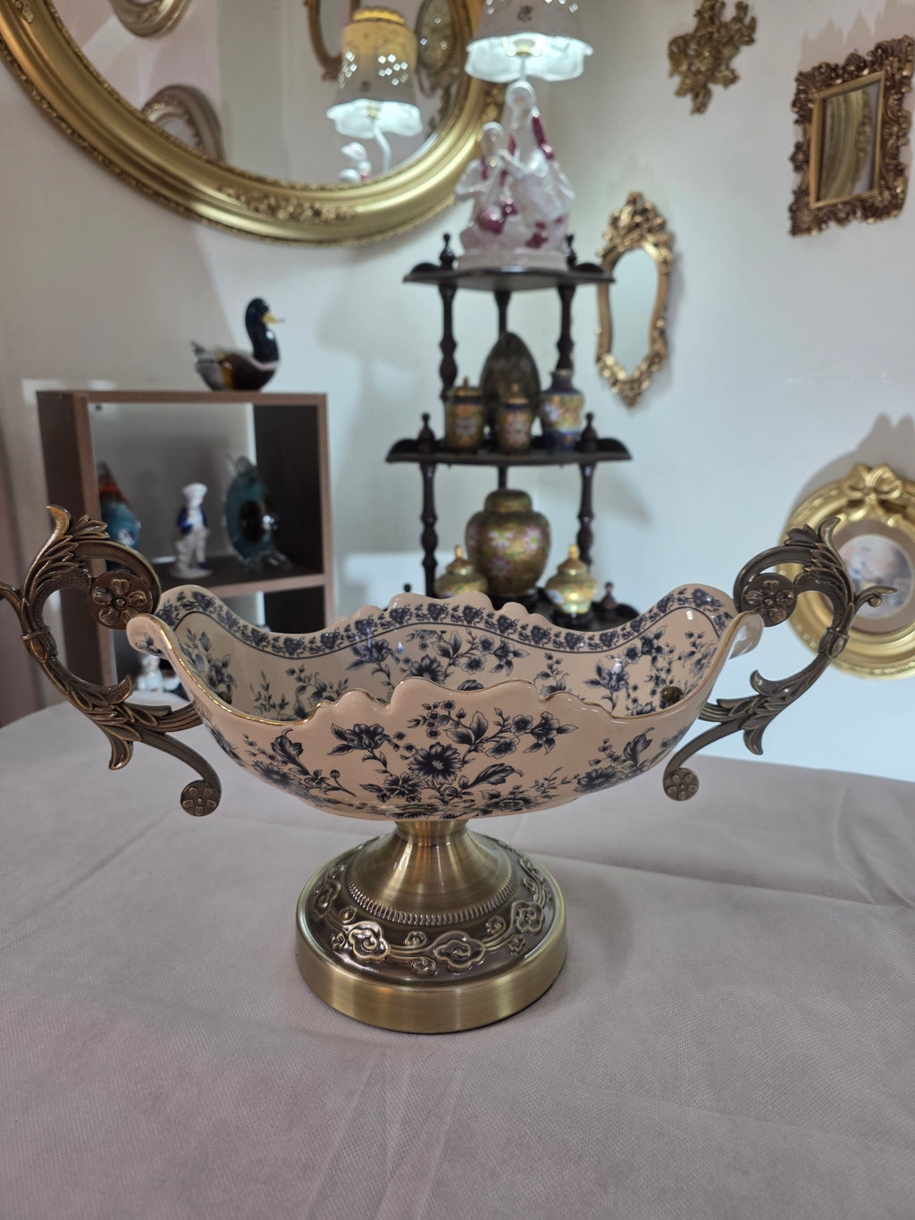 Bleu Blanc Grand Pedestal Bowl