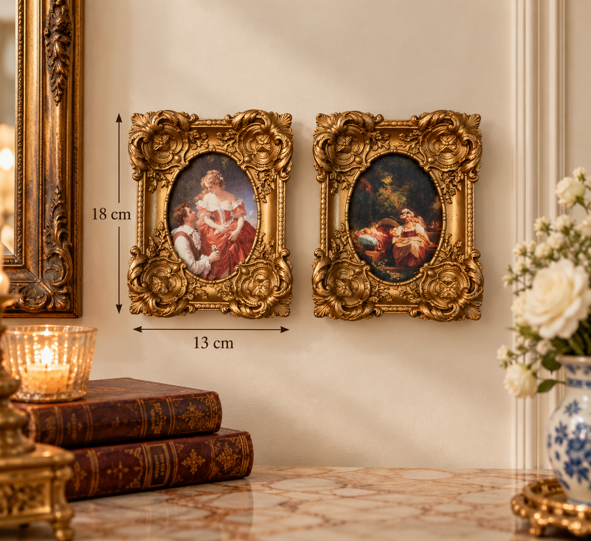 Romantic Encounters – Small Vintage Wall Art Duo