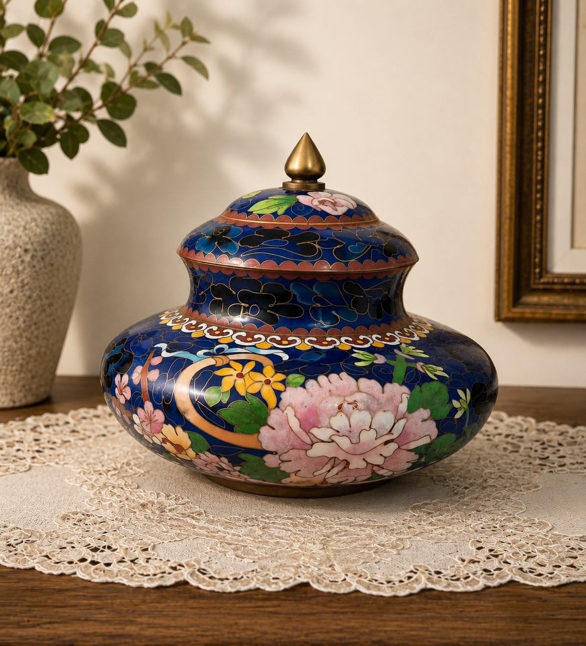 Midnight Bloom Cloisonné Bonbonnière