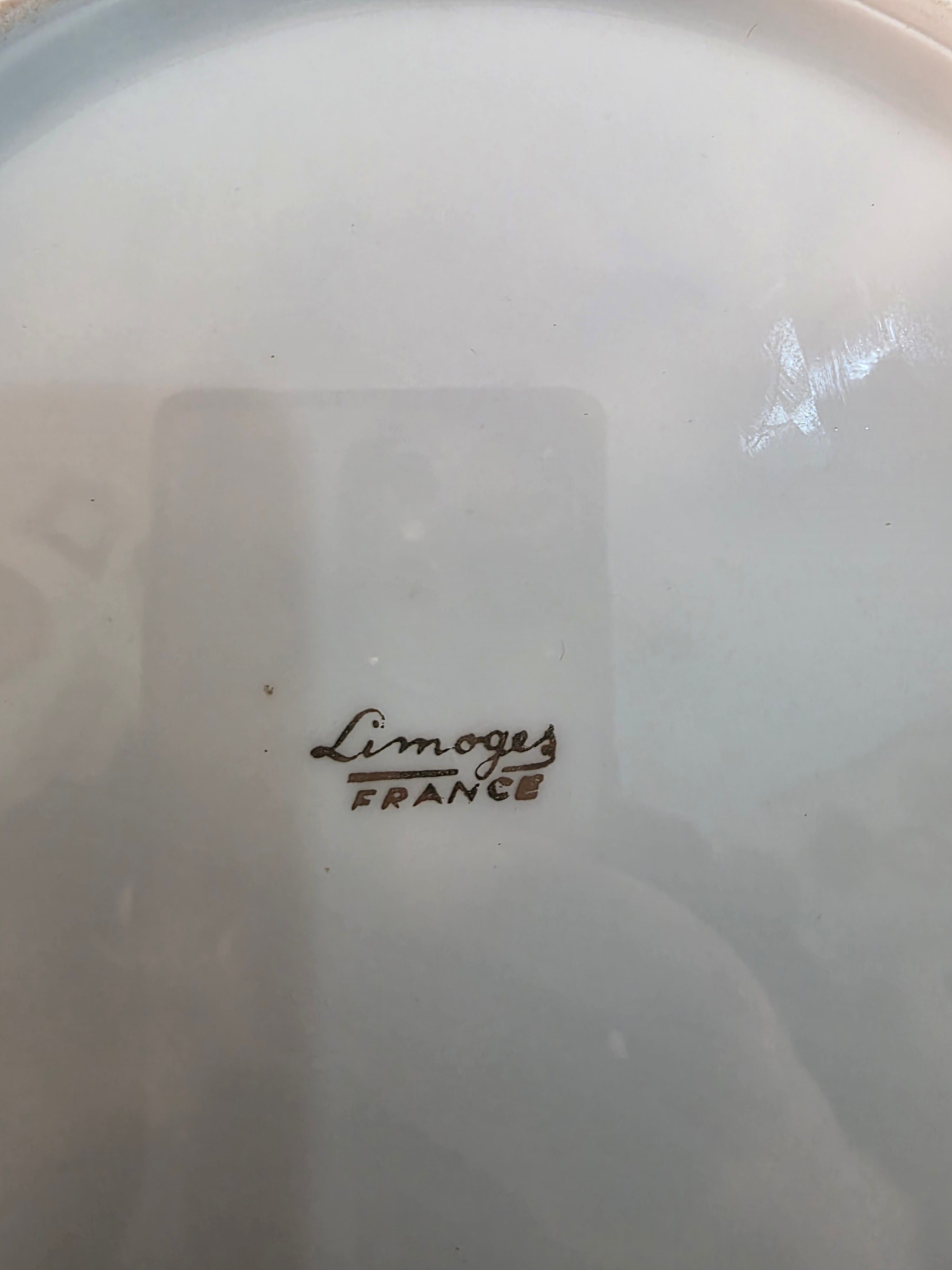Vintage Limoges France Decorative Plate – Burgundy & Gold Village Scene