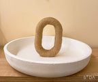 Ivory Sculptural Stone-Look Centerpiece