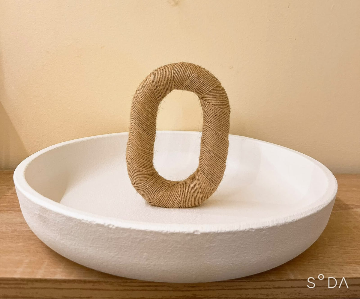 Ivory Sculptural Stone-Look Centerpiece