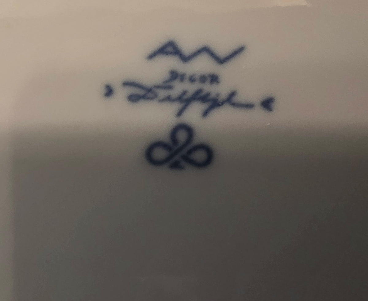 Vintage August Warnecke "Delfzijl" Blue & White Porcelain Plates - Set of 2