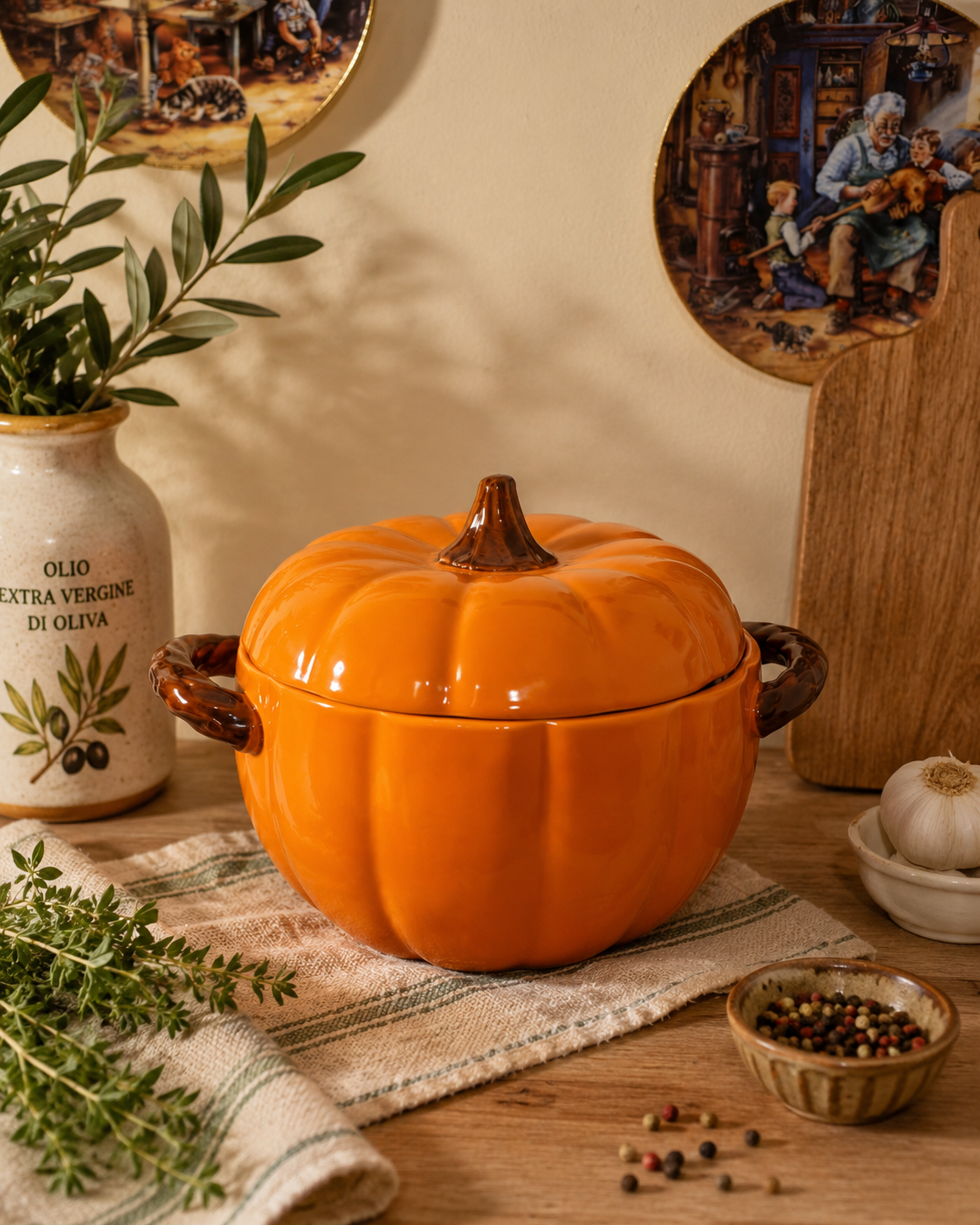 Rustic Pumpkin Covered Casserole