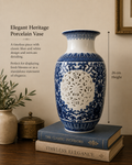 Blue & White Ajour Porcelain Statement Vase