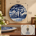 Vintage 1997 Bavaria Cobalt Blue Christmas Plate – Church at Zermatt & Matterhorn