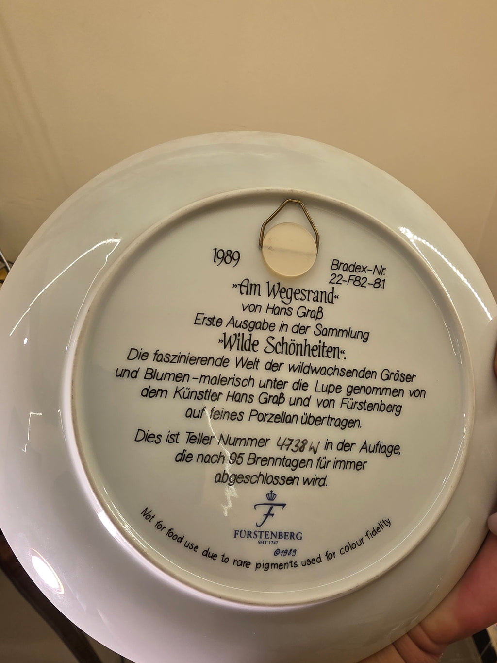 Vintage 1989 Fürstenberg "Am Wegesrand" Collector Plate by Hans Graß | Wilde Schönheiten
