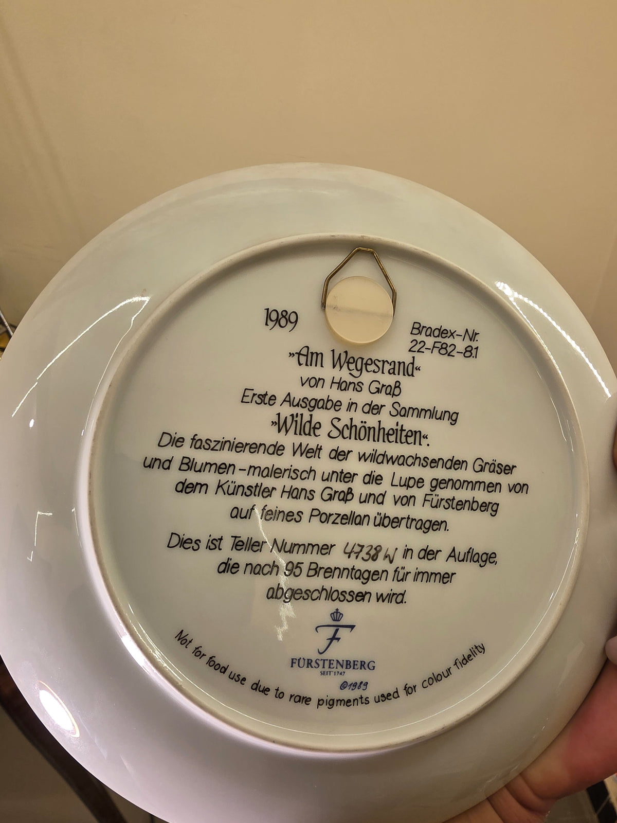 Vintage 1989 Fürstenberg "Am Wegesrand" Collector Plate by Hans Graß | Wilde Schönheiten
