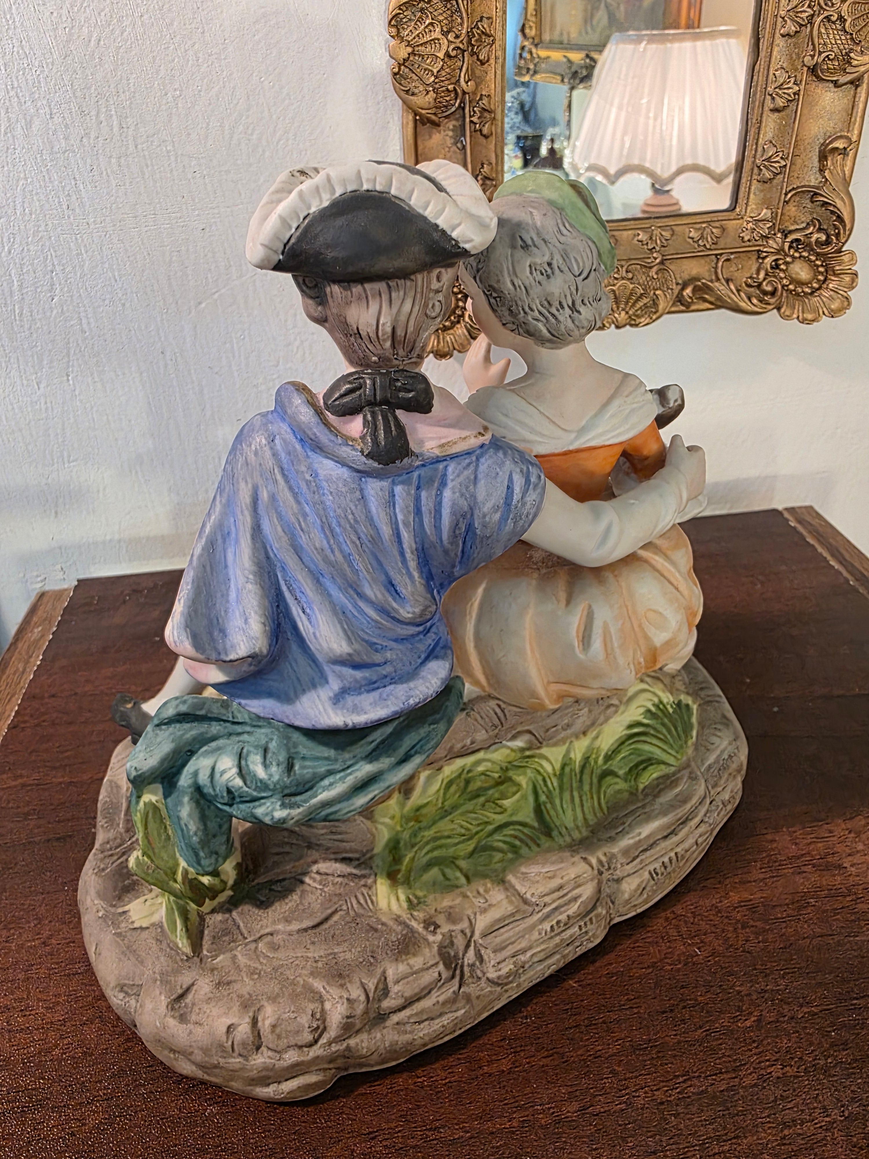Royal Crown Porcelain Romantic Couple Figurine – Vintage Musical Scene