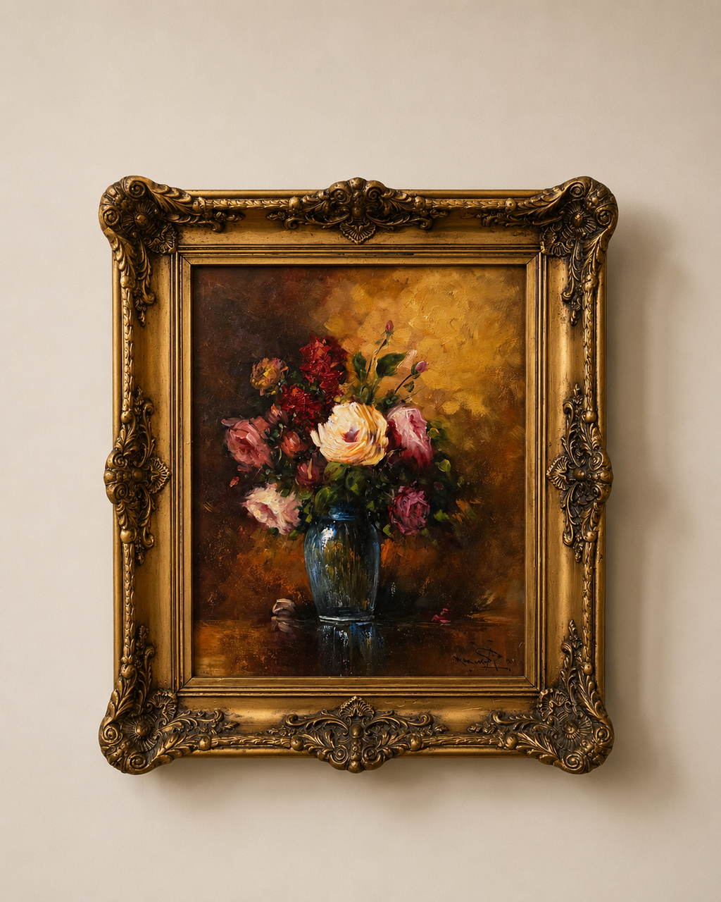 Vintage Floral Oil Painting